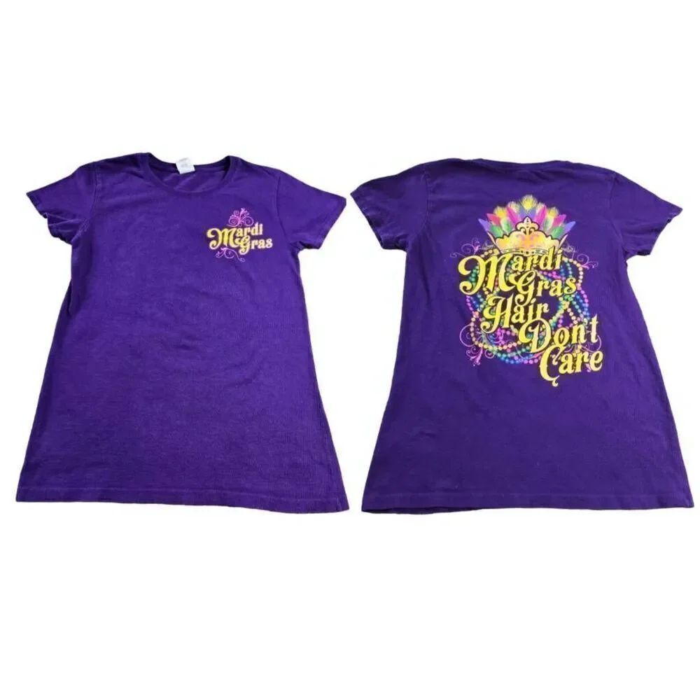 Mardi Gras Hair Don't Care Woman shirt S